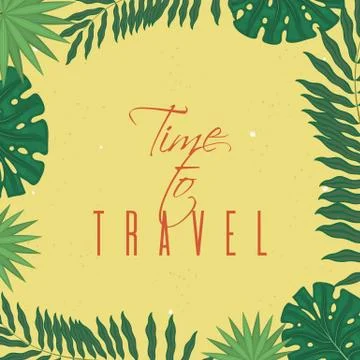 Summer beach background lettering vector illustration. Summer nature banner with Stock Illustration