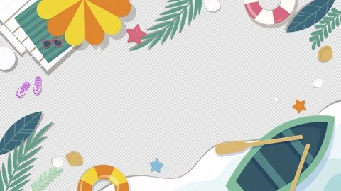 Summer Beach Background Transparent Frame Stock-Footage 272983838