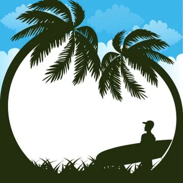 Summer beach background- Vector illustration Stock Illustration