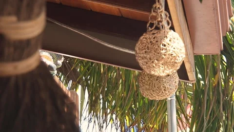 Summer beach bar decorations Stock Footage 153044712