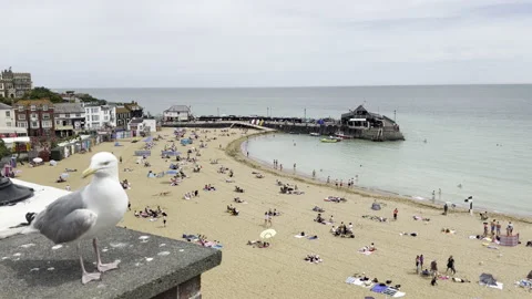 Summer Beach at Broadstairs Kent Video stock 201167700