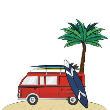 Summer beach cartoons Stock-Illustration