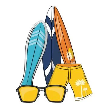 Summer beach cartoons Stock Illustration