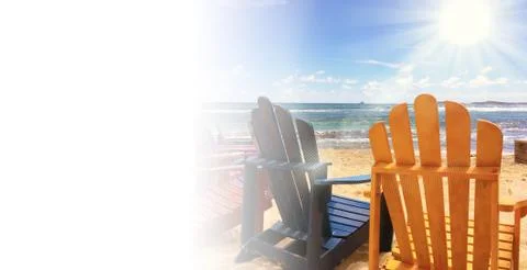 Summer Beach Chairs Stockfoto's