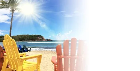 Summer Beach Chairs Stockfoto's
