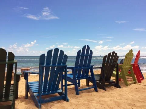 Summer Beach Chairs Stock Photos
