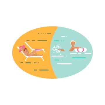 Summer beach concept i Stock Illustration