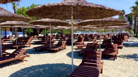 Summer at the beach. Everything for relaxation. Stock Footage 246758255