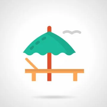 Summer beach flat color vector icon Stock Illustration