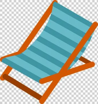 Summer beach folding canvas bed Stock Illustration