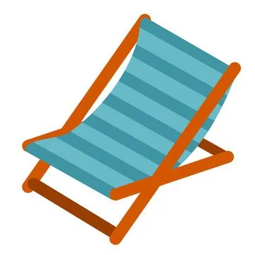 Summer beach folding canvas bed Stock Illustration