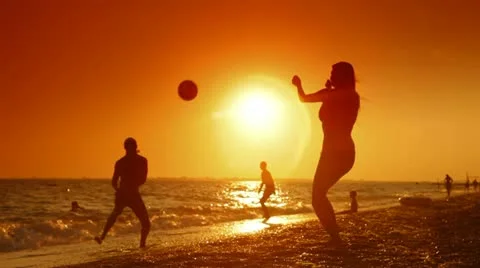 Summer Beach Fun Stock Footage