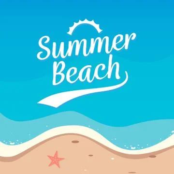 Summer Beach holiday background vector design. Top view beach illustration. Stock Illustration