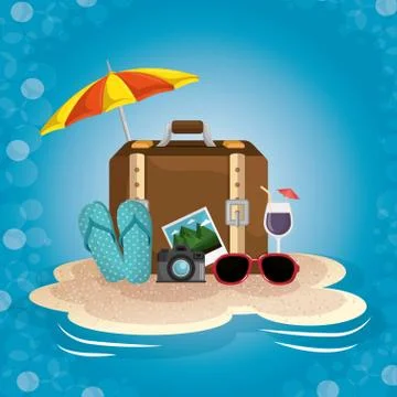Summer beach icon Illustrazione stock