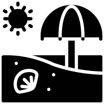 Summer beach icon, Summer vacation related vector Ilustración de archivo