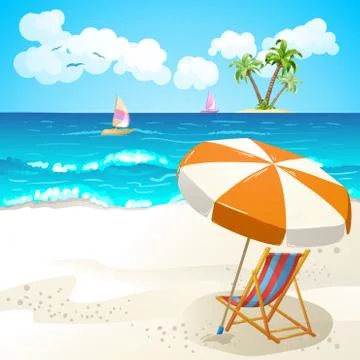 Summer beach Illustrazione stock