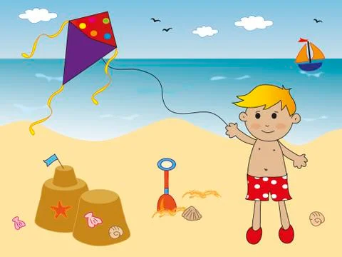 Summer on the beach Stock Illustration