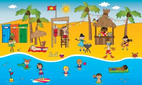 Summer beach Stock Illustration