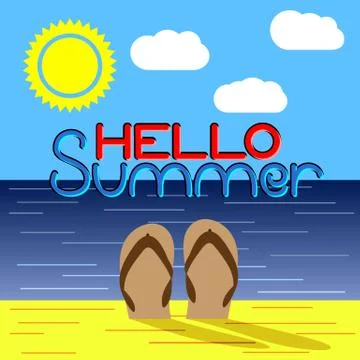 Summer on Beach Stock Illustration