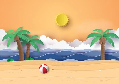 Summer beach Stock Illustration