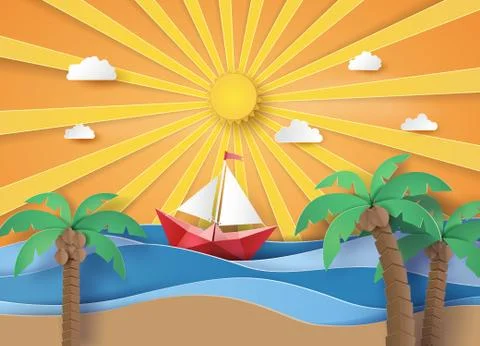 Summer beach Stock Illustration