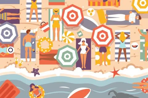 Summer beach イラスト素材