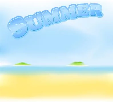 Summer beach with islands Stock Illustration