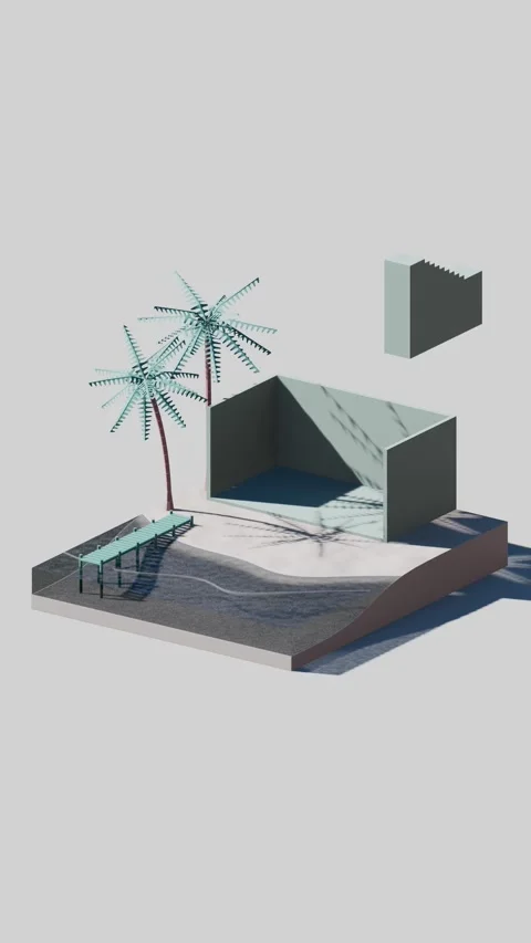 Summer Beach Isometric 3D Animation Stock Footage 311751752