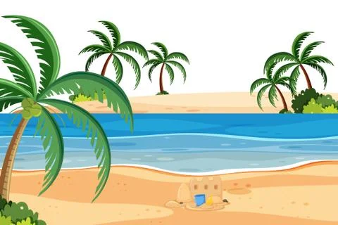 A summer beach landscape Stock Illustration