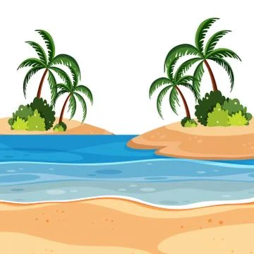 A summer beach landscape Stock Illustration