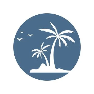 Summer beach logo design Illustrazione stock