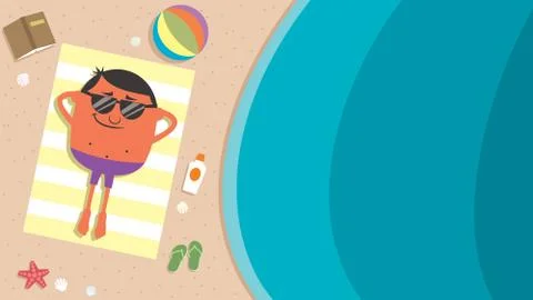 Summer Beach Man イラスト素材