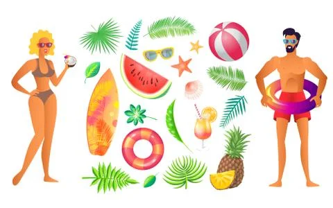 Summer Beach Party Banner, Vector Placard Sample Illustrazione stock