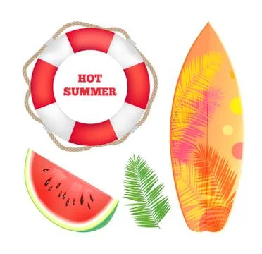 Summer Beach Party Banner, Vector Placard Sample Stock Illustration