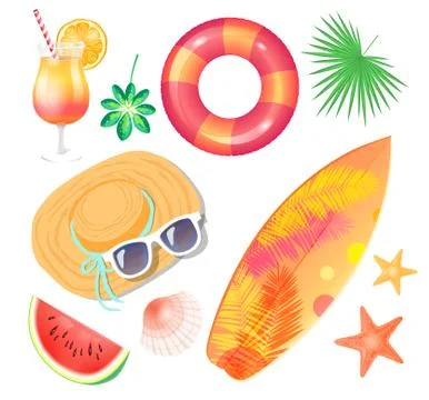 Summer Beach Party Banner, Vector Placard Sample Illustrazione stock