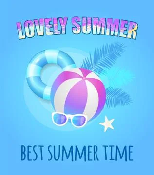 Summer Beach Party Banner, Vector Placard Sample Stock Illustration