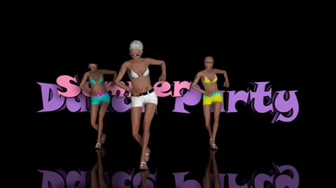 Summer Beach Party Dancers Loop With Partial Alpha Channel Stock-Footage 37940832