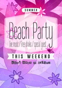 Summer Beach Party Flyer Illustrazione stock