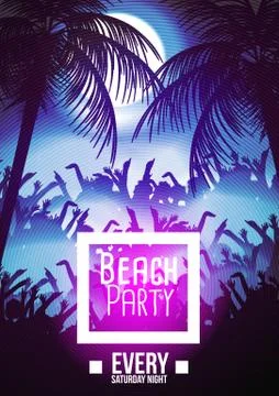 Summer Beach Party Flyer Template - Vector Illustration Stock Illustration