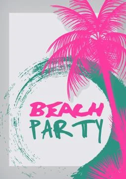 Summer Beach Party Flyer Template - Vector Illustration Stock Illustration