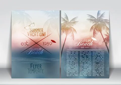 Summer Beach Party Flyer Template - Vector Illustration Stock Illustration