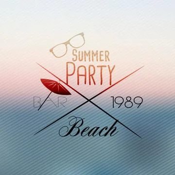 Summer Beach Party Flyer Template - Vector Illustration Stock Illustration