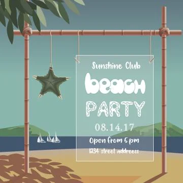 Summer beach party Stock Illustration