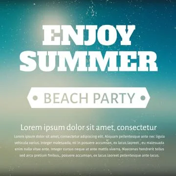 Summer beach party poster with a message Illustrazione stock