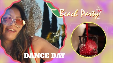 Summer Beach Party Promo After Effects stock