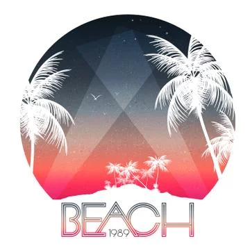 Summer Beach Party Vector Flyer - Vector Illustration Illustrazione stock