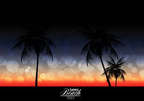 Summer Beach Party Vector Flyer - Vector Illustration Stock Illustration