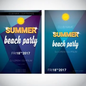 Summer beach party vector poster Illustrazione stock