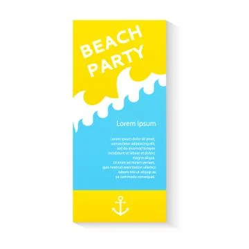 Summer beach party vector poster flier template with plenty of text space Stock Illustration