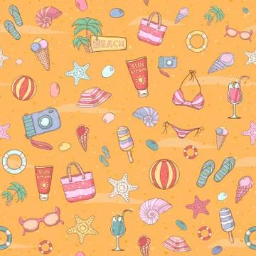 Summer beach pattern Stock Illustration